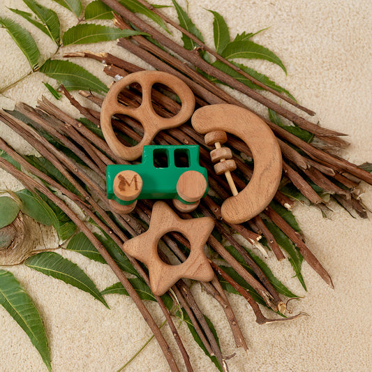 Cosmic Adventure Quad – Neem Wood Baby Toy Combo Set