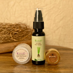 Momify Discovery Glow Kit β Aloe Vera Gel (10g), Vetiver Face Wash (30ml) & Lip Balm (5g)