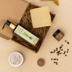 Momify Radiance Ritual β Vetiver Face Wash (100ml), Turmeric Oats Soap (100g) & Chocolate Lip Balm (10g)