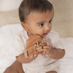 Tiny Treasures Trio Neem Wood Baby Teether & Rattle Combo