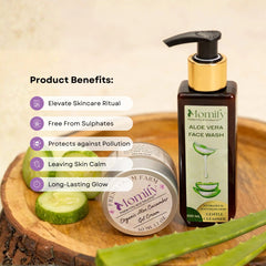 Organic aloe vera combo pack, Momify PureGlow Aloe Duo β Organic Face Wash (100ml) & Moisturizing Gel (50ml)