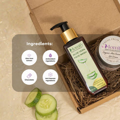 Momify GlowKiss Hydration Trio – Aloe Face Wash (100ml), Aloe Gel (50ml) & Chocolate Lip Balm (10g)