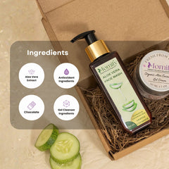 Momify GlowKiss Hydration Trio – Aloe Face Wash (100ml), Aloe Gel (50ml) & Chocolate Lip Balm (10g)