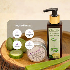 Organic aloe vera combo pack, Momify PureGlow Aloe Duo β Organic Face Wash (100ml) & Moisturizing Gel (50ml)