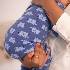 Convertible Tencel Baby Sleep Suit – OEKO-TEX® Certified, Ultra Soft & Breathable | Newborn to Toddler | Momify - Blue Elephant