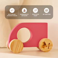 Blush Mini Car - Wooden pink car