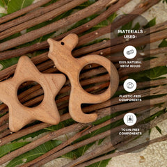 Starlight Dreams Duo – Neem Wood Baby Teether Combo