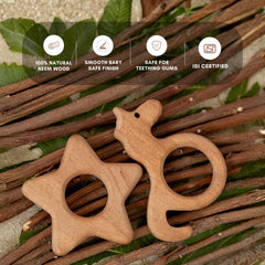 Starlight Dreams Duo – Neem Wood Baby Teether Combo
