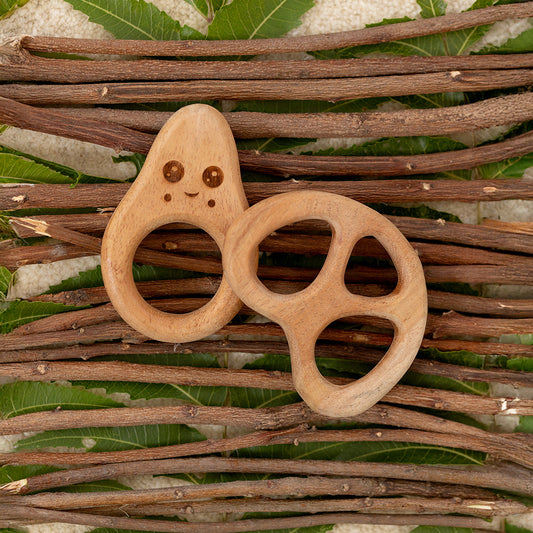 Wholesome Bites Duo – Neem Wood Baby Teether Combo