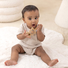 Momify “Journey of Joy Quad” – Neem Wood Baby Teether, Rattle & Push Toy Set