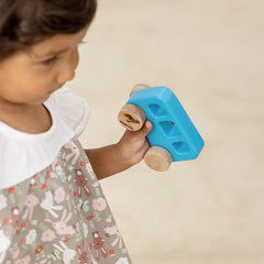 Momify “Journey of Joy Quad” – Neem Wood Baby Teether, Rattle & Push Toy Set