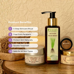 Momify Radiant Roots Complete Skincare Regime Pack  Vetiver. Turmeric. Manjistha. Nature’s ancient wisdom, bottled fresh.