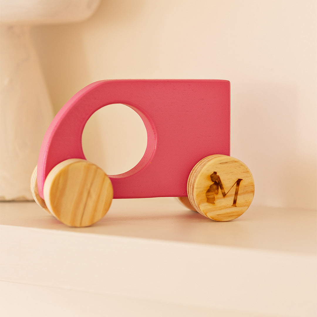 Blush Mini Car - Wooden pink car