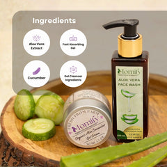 Organic aloe vera combo pack, Momify PureGlow Aloe Duo – Organic Face Wash (100ml) & Moisturizing Gel (50ml)