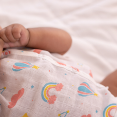 100% Muslin Sleeveless Jabla for Newborn - Hot Air Baloon