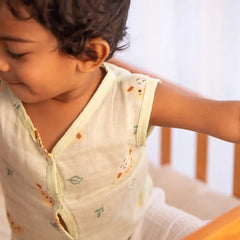 100% Muslin Sleeveless Jabla for Newborn - sheep