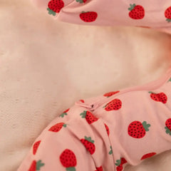 Convertible Tencel Baby Sleep Suit – OEKO-TEX® Certified, Ultra Soft & Breathable | Newborn to Toddler | Momify - Pink Strawberry