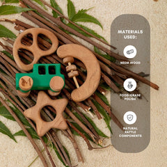 Cosmic Adventure Quad – Neem Wood Baby Toy Combo Set