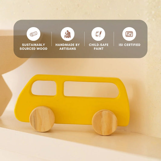 Sunny Van  - Wooden yellow van