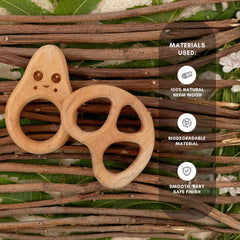 Wholesome Bites Duo – Neem Wood Baby Teether Combo